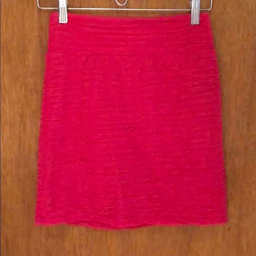 High waisted pink mini skirt